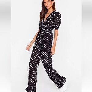 Wide leg Retro Polka Dot Jumpsuit Nasty Gal